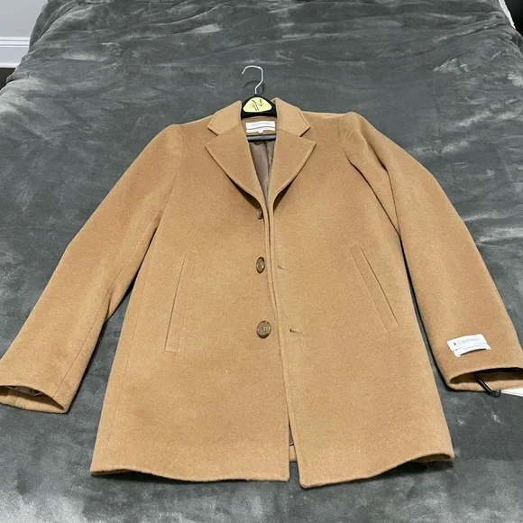 NWT CK camel pea coat